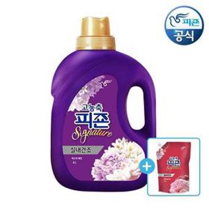 [플라워 1.6L 리필 1개 증정] 피죤 고농축 실내건조 섬유유연제 시그니처 4L 용기 x 1개 미스틱레인/플라워