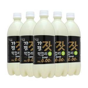 우리술 가평잣막걸리맛 제로 0.00% 750mlx5 무알콜릭 가평잣막걸리맛