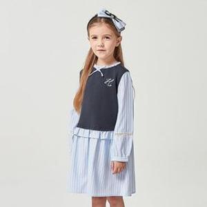 HAZZYS KIDS 헤지스키즈 레이어드 셔츠 원피스 HTS12NA56M BU_P380046879 111297