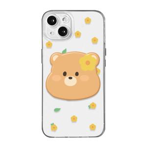 푸근 꽃 패턴 곰돌 투명 TPU 아이폰 갤럭시 톡 케이스 세트