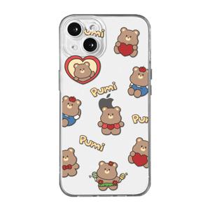 귀욤곰돌이 포즈잡기 투명 TPU 아이폰 갤럭시 스마트폰 케이스