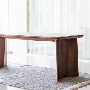 프레야 호두나무 원목 포세린 세라믹 다이닝 테이블 신혼 카페 식탁, 1600mm, 월넛