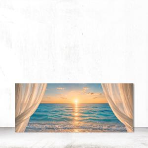 노을바다 와이드 대형 거실 벽가리개 현관 감성 인테리어액자 133x50cm