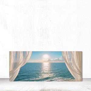 푸른바다 와이드 대형 거실 벽가리개 현관 감성 인테리어액자 133x50cm