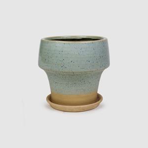 엔틱 토분 블루 도트 화분 받침 세트 대 Y926-1