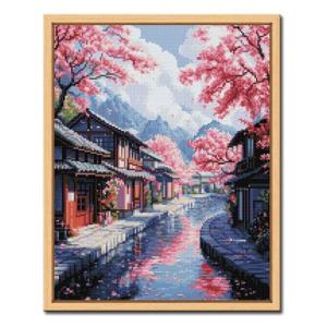 DIY 보석십자수 액자형 풍경 43x54cm D704_벚꽃마을