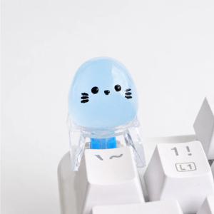 키캡 야광 아기 물범 정면쏙 투명 기계식 키보드 꾸미기