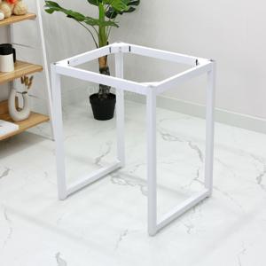 카페 작은 테이블 리폼용 화이트 철제 교체용 발통 다리 600 x 500 간편 조립식