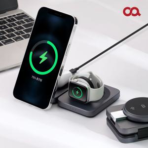 폴드Qi2 맥세이프 접이식3in1 아이폰 에어팟 워치 고속무선충전기 멀티충전 거치대