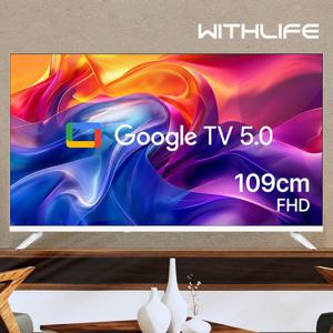 구글 109cm(43인치) FHD 화이트슬림 스마트TV 고화질 에너지1등급 안드로이드티비