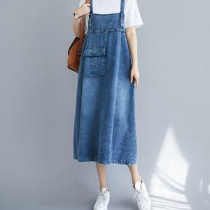데님 원피스 롱 여름 원피스 청 루즈핏 미니 원피스