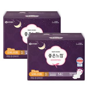 좋은느낌 오리지날 33cm 오버나이트 슬림 14개입 x2팩