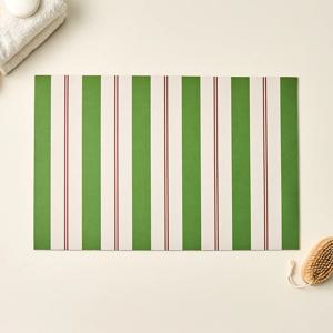프렌치 스트라이프 규조토 발매트 OLIVE 40x60