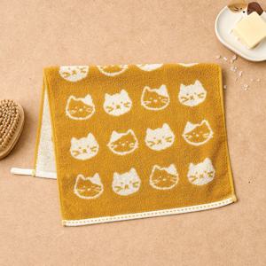 린넨 뚱냥이 롱 핸드타월 머스타드 30x50cm