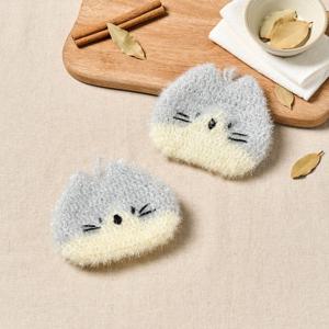 뚱냥이 아크릴 수세미 2개입 그레이