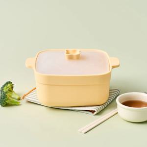 더욱 탄탄해진 채반포함 올 실리콘 전자레인지 사각 찜기 1000ml