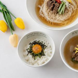 레터링 일본 공기 밥그릇 요거트 시리얼 브런치 플레이팅 그릇