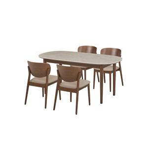 뉴카르네 세라믹식탁 4인세트 160cm 브라운_체어 4EA (옵션 택1)