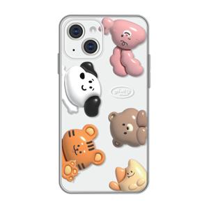애니멀 프렌즈 클럽 투명 TPU 풀커버 아이폰 갤럭시 폰케이스