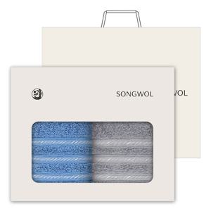 송월 호텔 뉴필라라인 2P 세트(타올2매+크림창케이스+크림쇼핑백)