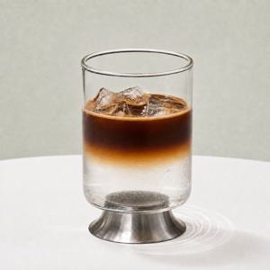 스텐 굽 내열유리컵 손잡이 홈카페 아이스커피잔 350ml 500ml 4종
