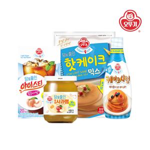 LIGHT&JOY 4종(핫케이크믹스+케이크시럽+청송사과쨈+아이스티 복숭아맛20T)