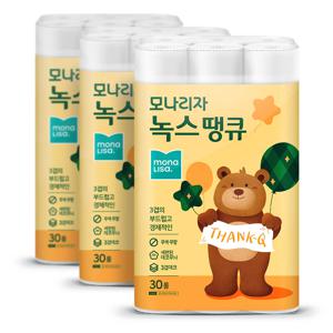 모나리자 녹스 땡큐 화장지 3겹 30m 30롤 3팩