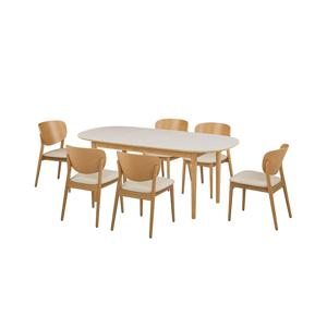 뉴카르네 세라믹식탁 6인세트 180cm 내추럴_체어 6EA (옵션 택1)