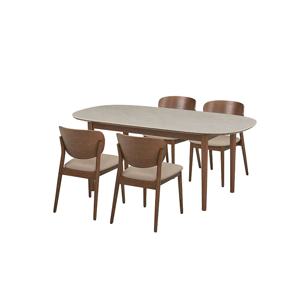 뉴카르네 세라믹식탁 4인세트 180cm 브라운_체어 4EA (옵션 택1)