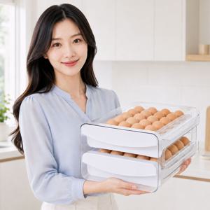 에그룸 40구 2단 서랍형 계란보관함 트레이 정리함