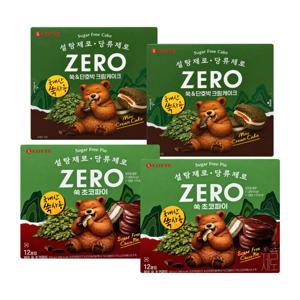롯데 제로 쑥 초코파이 336g 2개 + 쑥&단호박 크림케이크 171g 2개