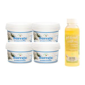 냉동 부라타치즈 4개 + 겟프레시 얼린 코코넛워터,깔라만시 주스 330ml 1개
