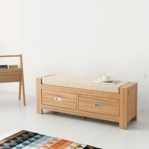 구두주걱보관 현관 신발장 서랍 쿠션형 벤치의자 120cm