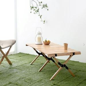 돌돌이 롤 보관 X다리 방수 원목 캠핑 테이블 120cm
