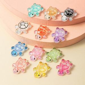반짝이 거북이 파츠 50개 세트 데코덴 DIY 레진아트 재료 글리터 혼합