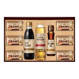 그릭슈바인 복합 8호 4박스(캔햄+진간장+사과식초+참기름)