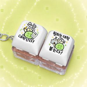 합격기원 멜론빵 거북이 2구 키캡 열쇠고리 가방고리 백참 에어팟 소품 수험생 선물