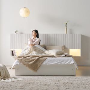 RD 미드나잇 LED 호텔형 확장형 멀티수납 침대프레임 SS/Q +매트포함