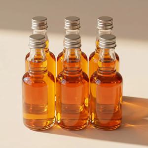 클래식 위스키 원형 유리병 200ml 6P 실버캡 속마개 포함 소분유리병 공병