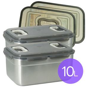 올품락 포스코 STS304 스텐김치통 누름독 10L 아이보리 x 2개