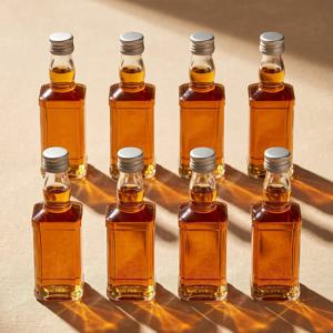 클래식 위스키 사각 유리병 100ml 8P 실버캡 속마개 포함 미니유리병 소분병