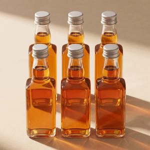 클래식 위스키 사각 유리병 200ml 6P 실버캡 속마개 포함 소분유리병 공병