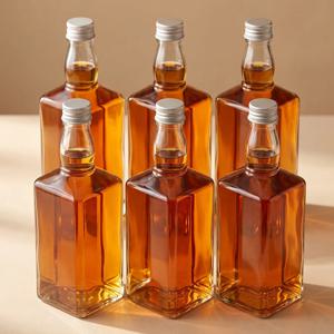 클래식 위스키 사각 유리병 500ml 6P 실버캡 속마개 포함 공병 주류공병