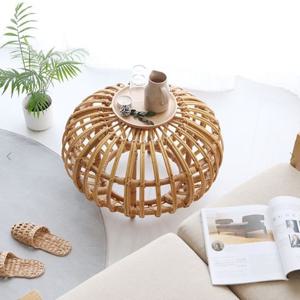 라탄 오브제 감성 소파 사이드 무드등 테이블 60x40cm