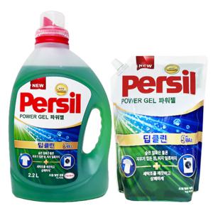 퍼실 딥클린 파워젤 드럼/일반 겸용 용기 2L + 리필 2L
