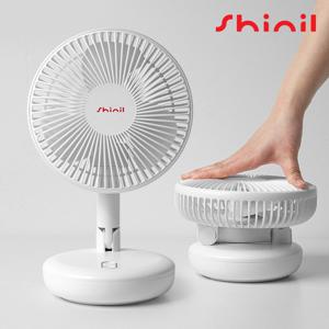 신일 BLDC 3엽 17cm 무선 저소음 탁상용 선풍기 휴대용 충전식 미니 자동회전