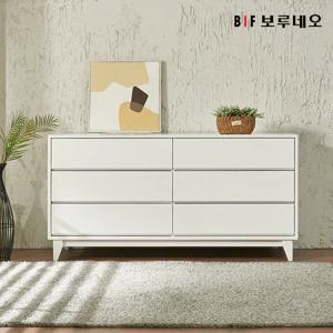 앳홈 로미오 화이트 러버우드 원목 3단 1500 와이드 서랍장
