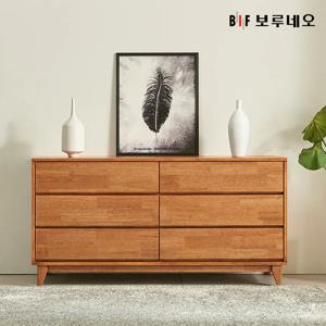 앳홈 다빈치 러버우드 원목 3단 1500 와이드 서랍장