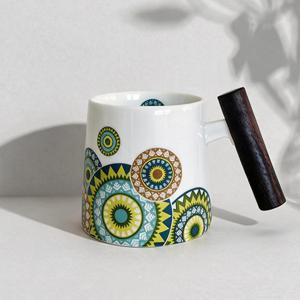고원 계수나무 머그컵 400ml 메달리온 도자기 머그잔