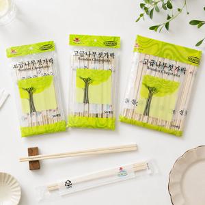 일회용 젓가락 비닐포장 30p 50p 100p 개별포장 나무 우드 캠핑 업소용 식당
